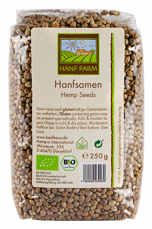Organic hemp seeds unhulled HANF FARM